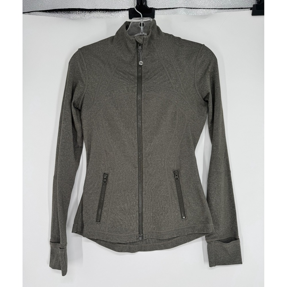 Lululemon Define Jacket Womens Size 4 Dark Grey Green Full Zip Up Performance